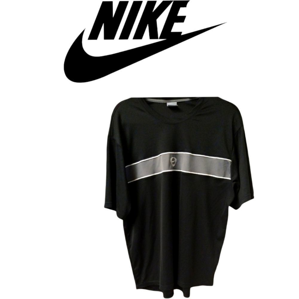 Men'sย NIKE ShortโSleeve Black & Gray Shirt.โMy - Picture 1 of 11